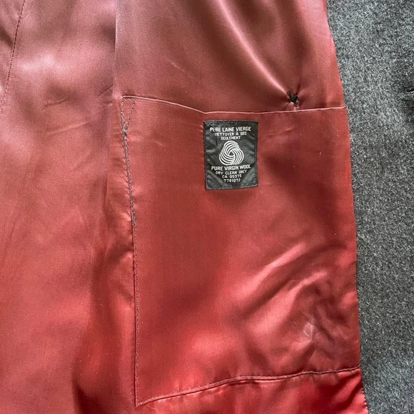 VINTAGE CHARCOAL GREY DOUBLE BREASTED WOOL TRENCH COAT🧥💫 - Picture 4 of 9